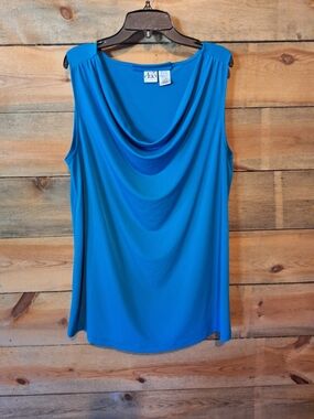 duo Maternity Blue Cowl Neck Sleeveless Maternity Camisole